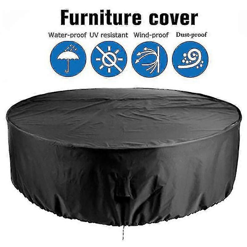 Tampas de móveis de pátio, móveis ao ar livre cobrem mesa redonda impermeável Capa pesada capa resistente tela resistente uv anti-desvanecimento