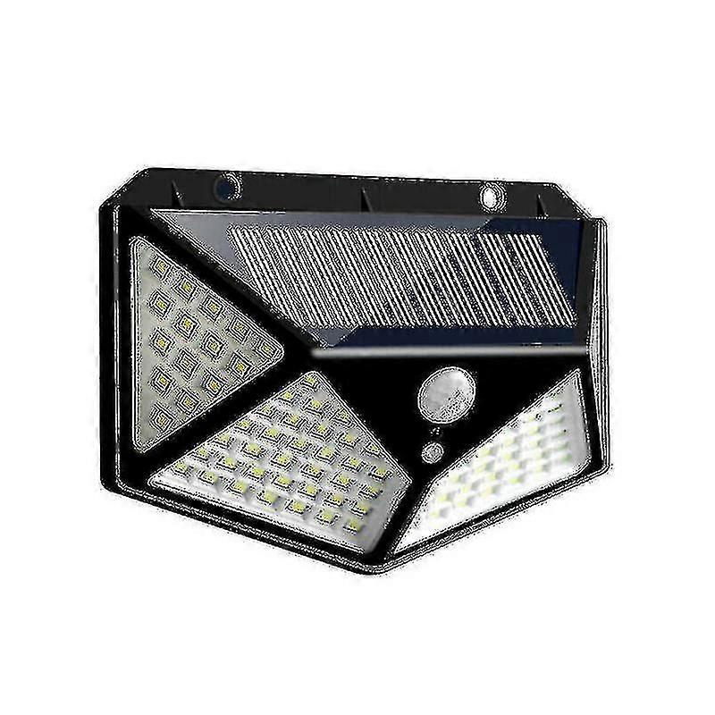 100 Led Solar Powered Pir Motion Sensor Light Outdoor Gardenwall Lightblack