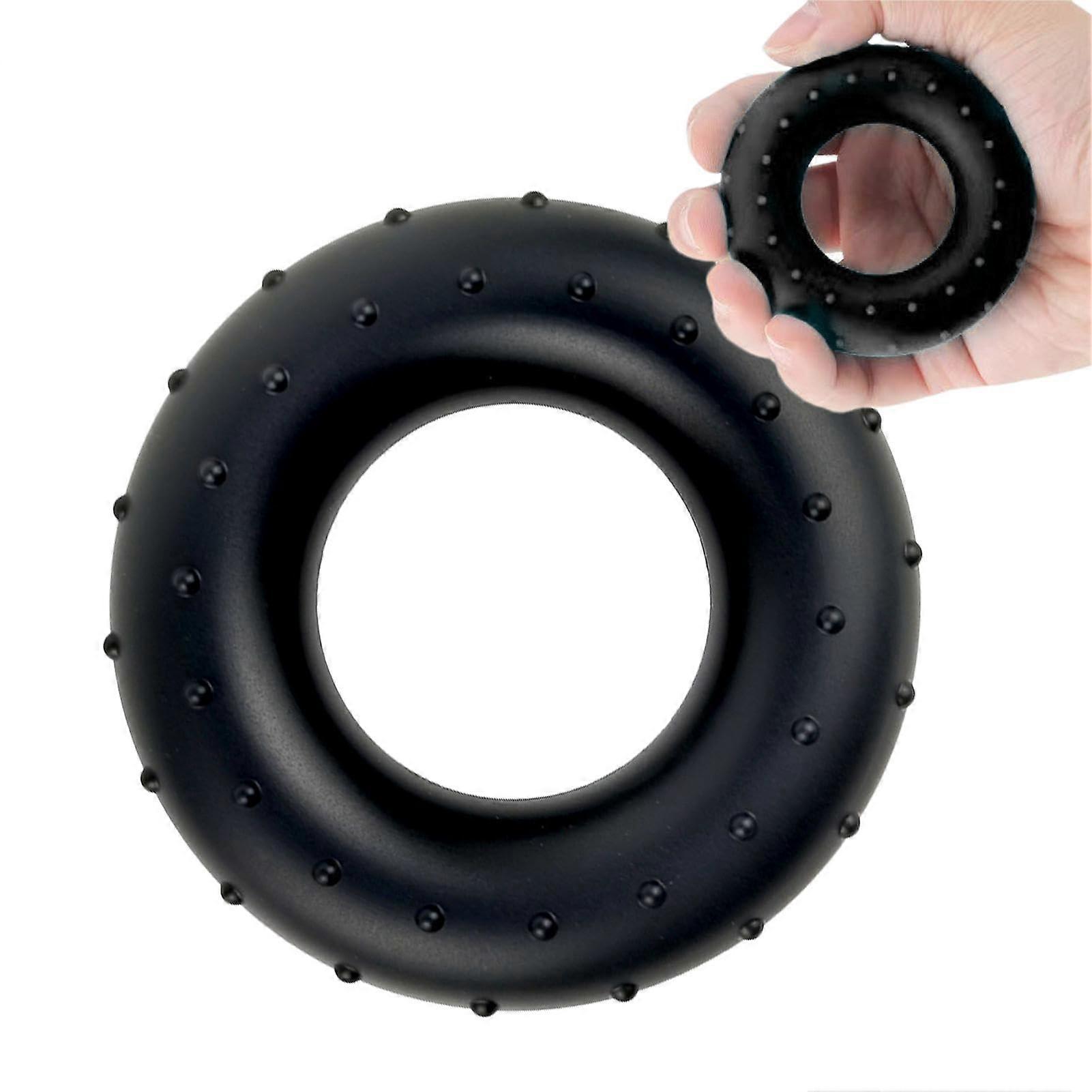 Hand Grip Strengthening Rings - Silicone Grip Strengthener for Muscle Training, Forearm Exerciser for Kids and Adults, Black