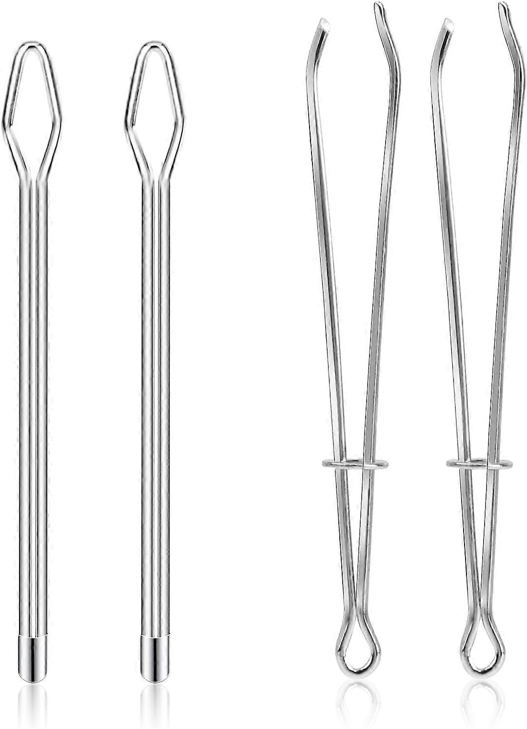 4-piece easy-pull metal elastic needle threader with sewing clips