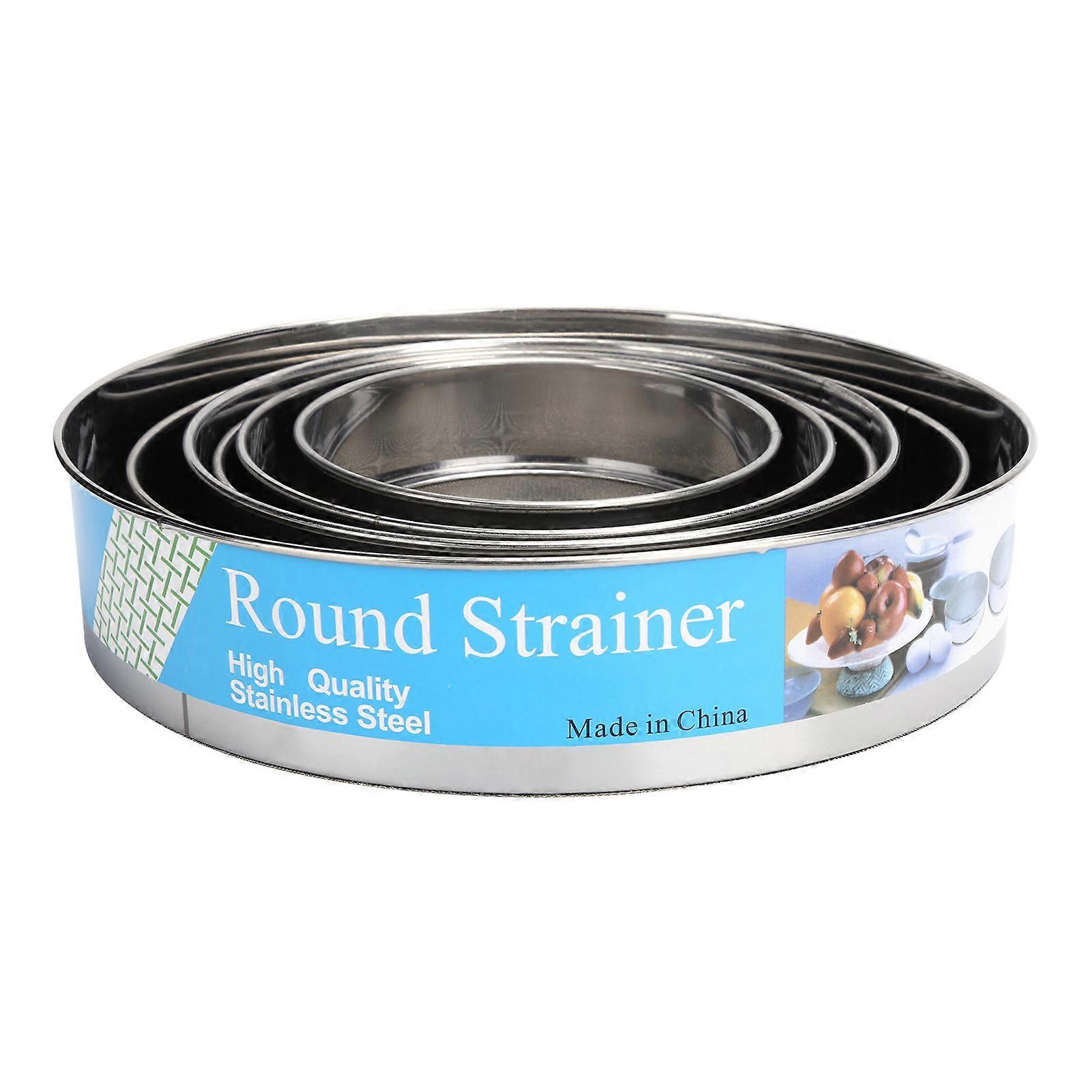 6 Pcs Stainless Steel Fine Mesh Flour Sifter Round Shape Flour Filter Kitchen Utensils