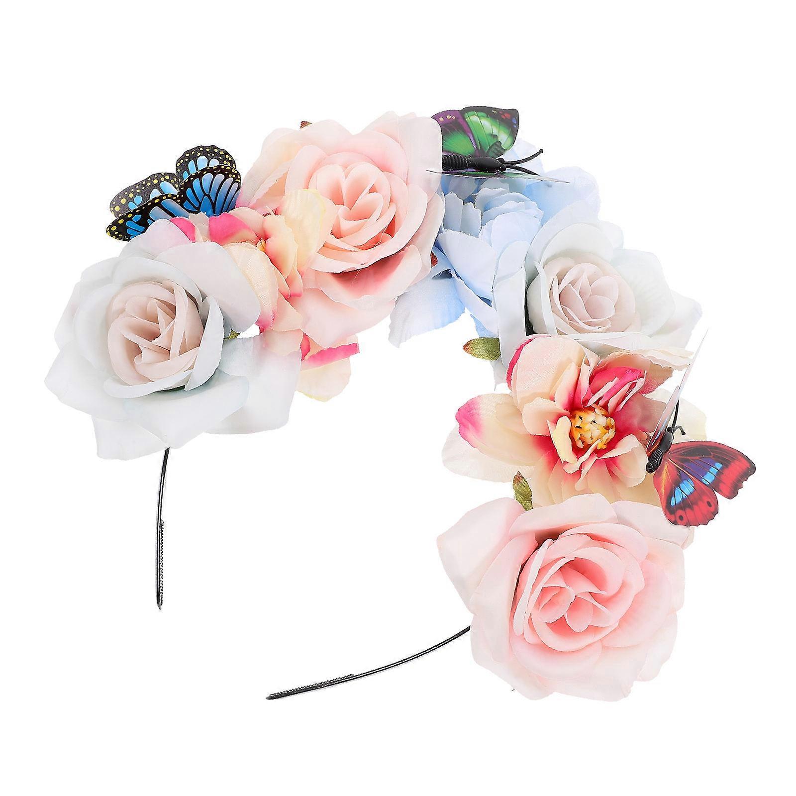 Flower Butterfly Headband Bohemian Style Hair Accessory For Parties And Photoshoots 1Set
