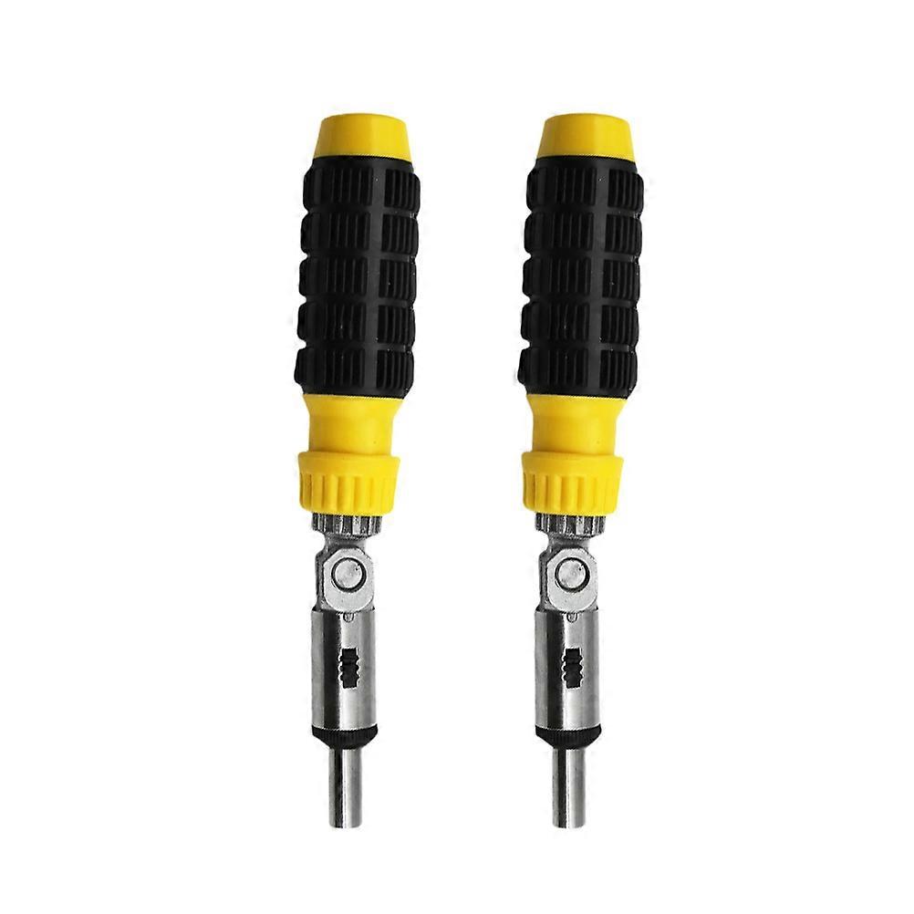 Reversible Drive Handle Multi-Functional Bit Holding Screwdriver Handle Drill Manual Wind Screwdriver 20x3.3cm 2Pack