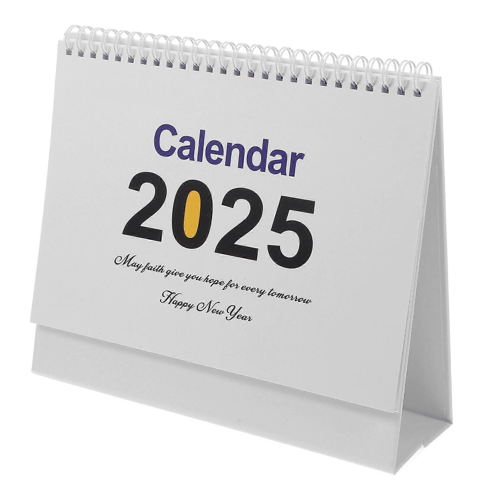 Desk Planner 2025 For Home Use Standing Flip Design White 23.00X19.00X8.00CM Flip Page Design 1Pcs