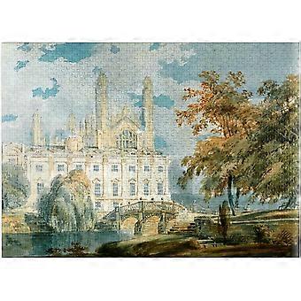 Clare Hall e Capela do Colégio do Rei, Cambridge, das Margens do Rio Cam - Quebra-cabeça Premium de 1000 Peças para Adultos Estilo 801