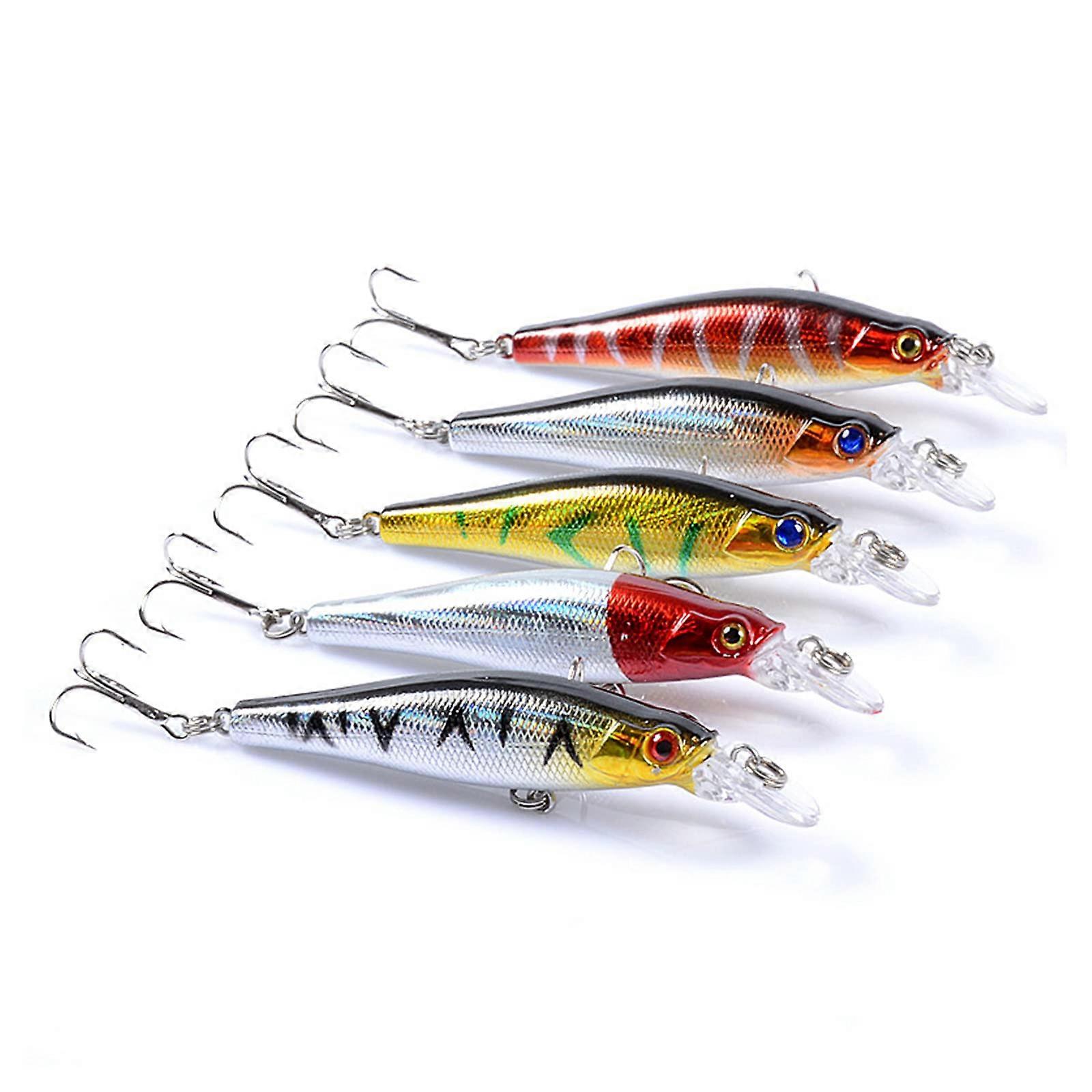 5 Pieces Lifelike Fishing Lure Kit for Sea Fishing, Plastic Bait Set for Men, Realistic Fake Bait