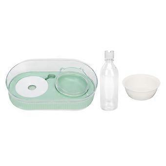 Pet Water and Food Bowl Set Raised Tilted Cat Food Bowl com garrafa de água automática para cães gatos verde