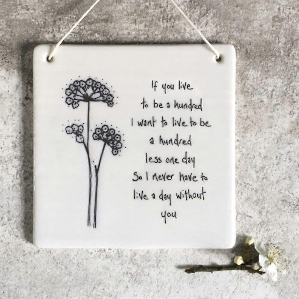 East of India Porcelain Keepsake Picture - Live to be a hundred