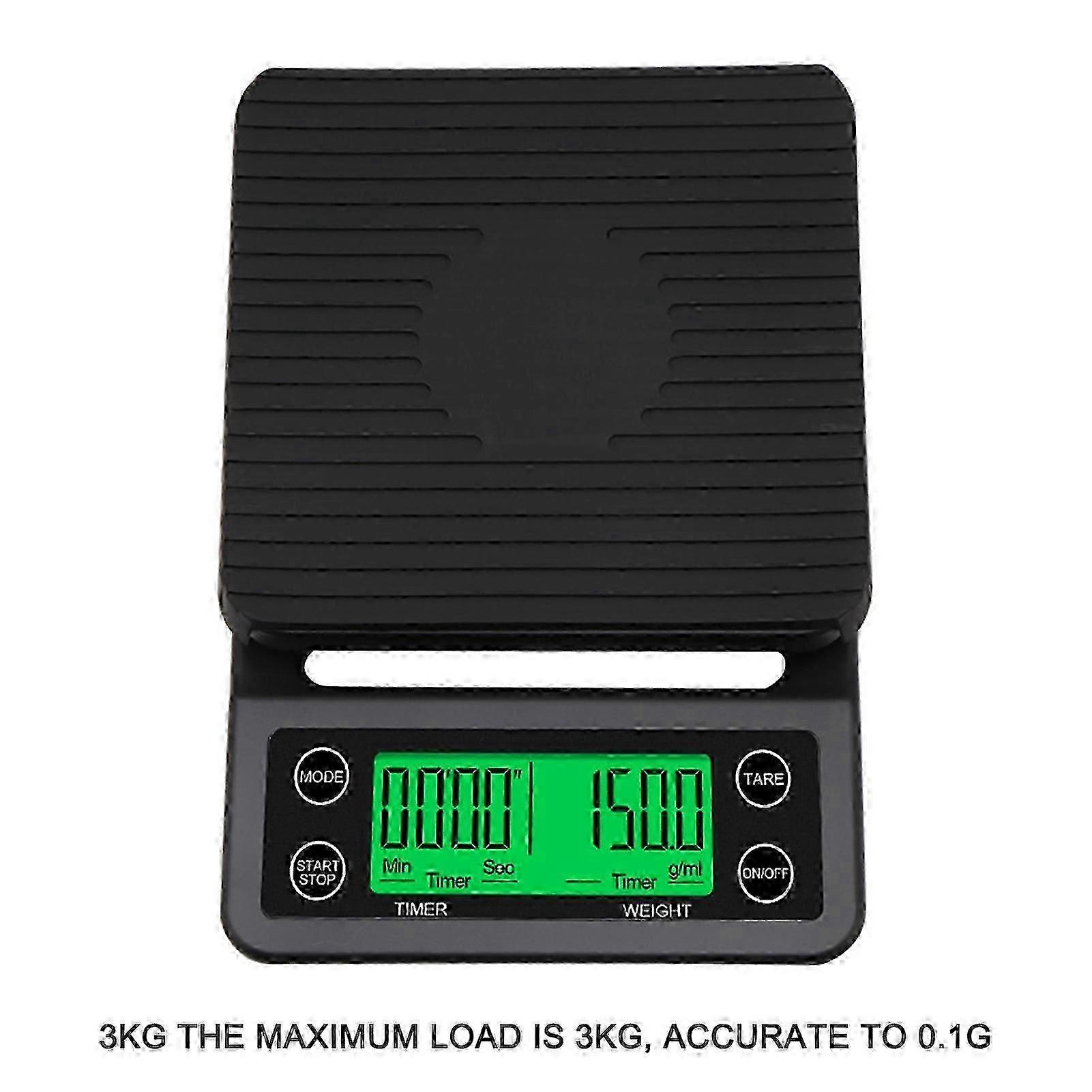High-Precision Mini Electronic Kitchen Scale for Food Weighing with Timer, 3kg/0.1