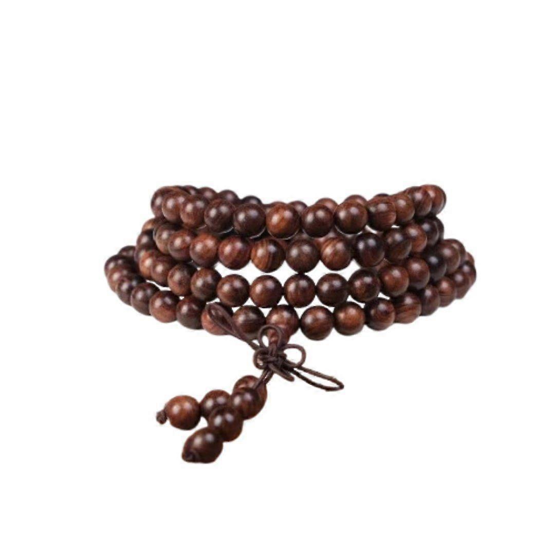 Aromatic Sandalwood Mala Bracelet - 108 Beads for Meditation, Yoga & Stress Relief | Natural Scented Wood Buddhist Prayer Beads Gift (6/8/10mm)