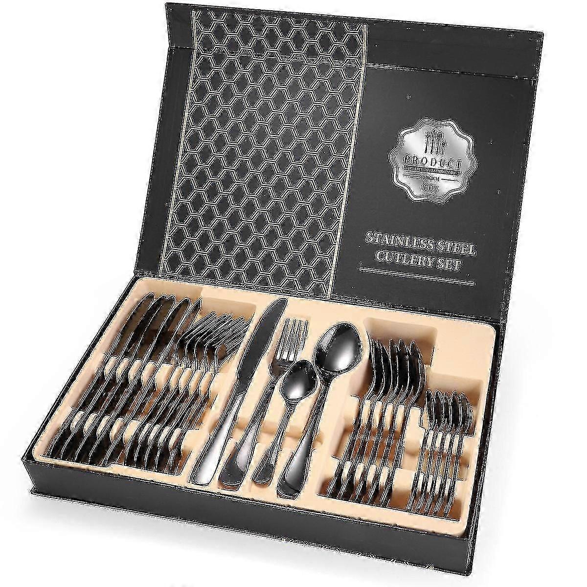 Packung mit 24 Edelstahl-Besteck-Set