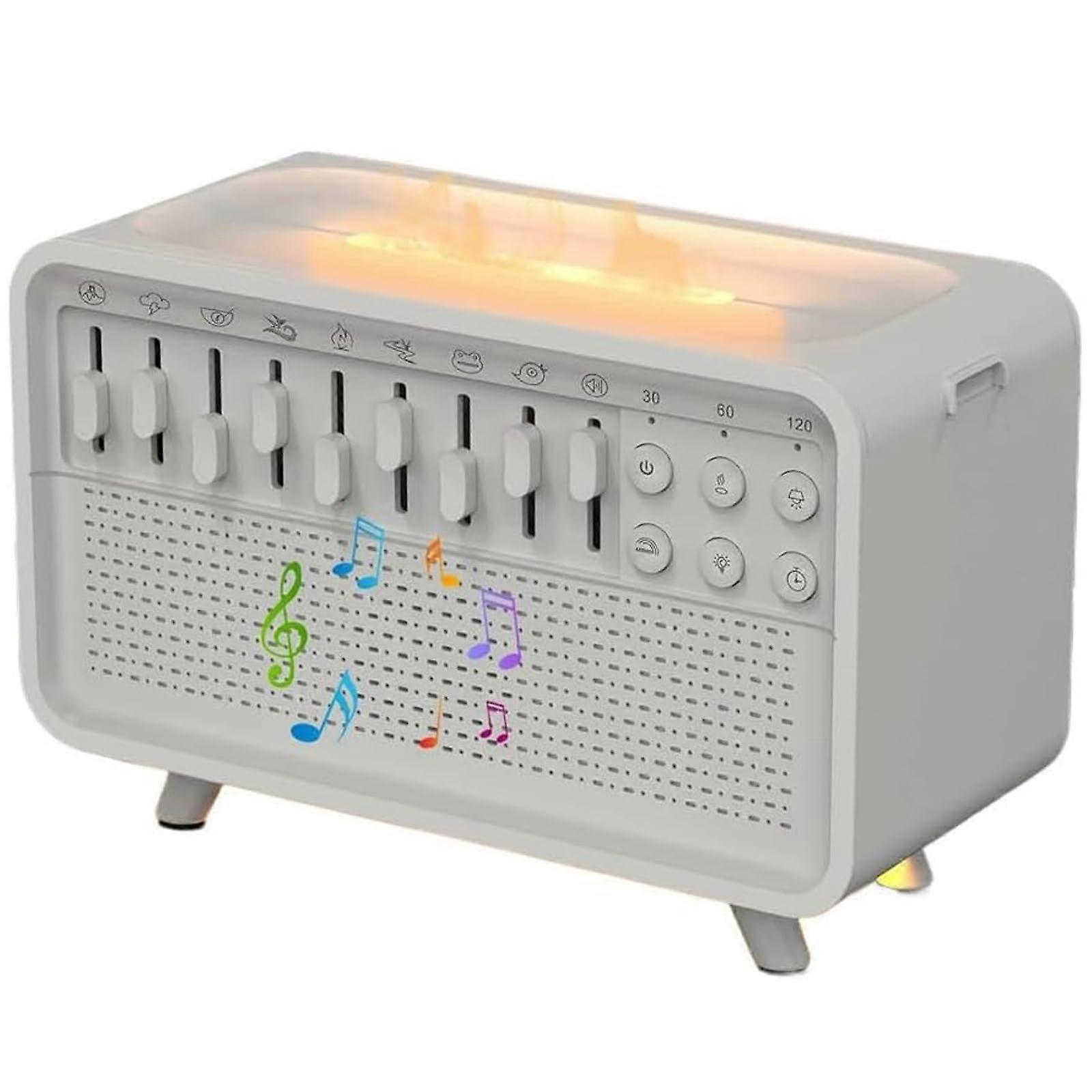 White Noise Night Light Humidifier, 8 Sounds, 11 Color Lamp, Bluetooth Speaker, Timer