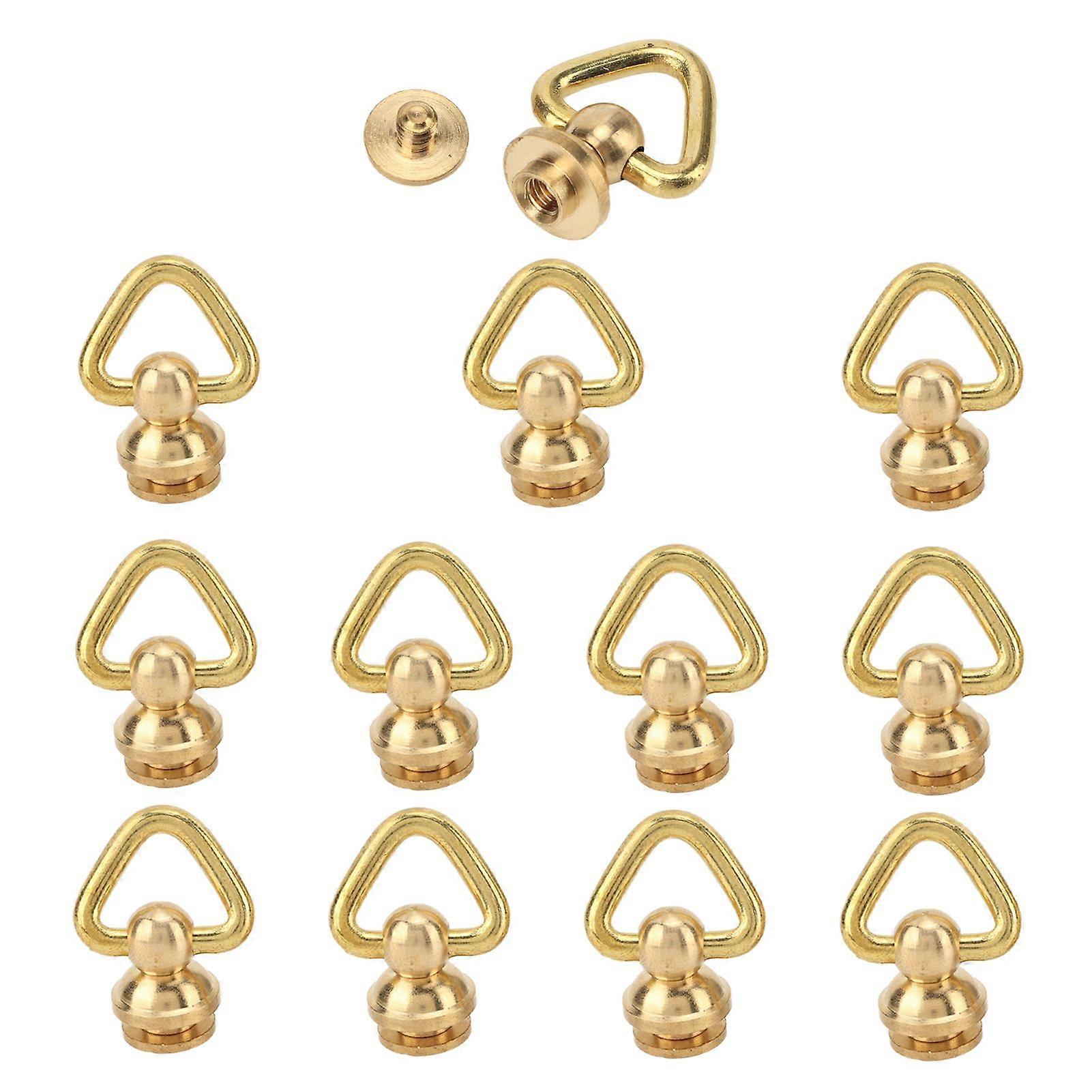 2025 Latest Model 12 Sets D Ring Rivets Brass Rust Resistant Pull Ring Rivets