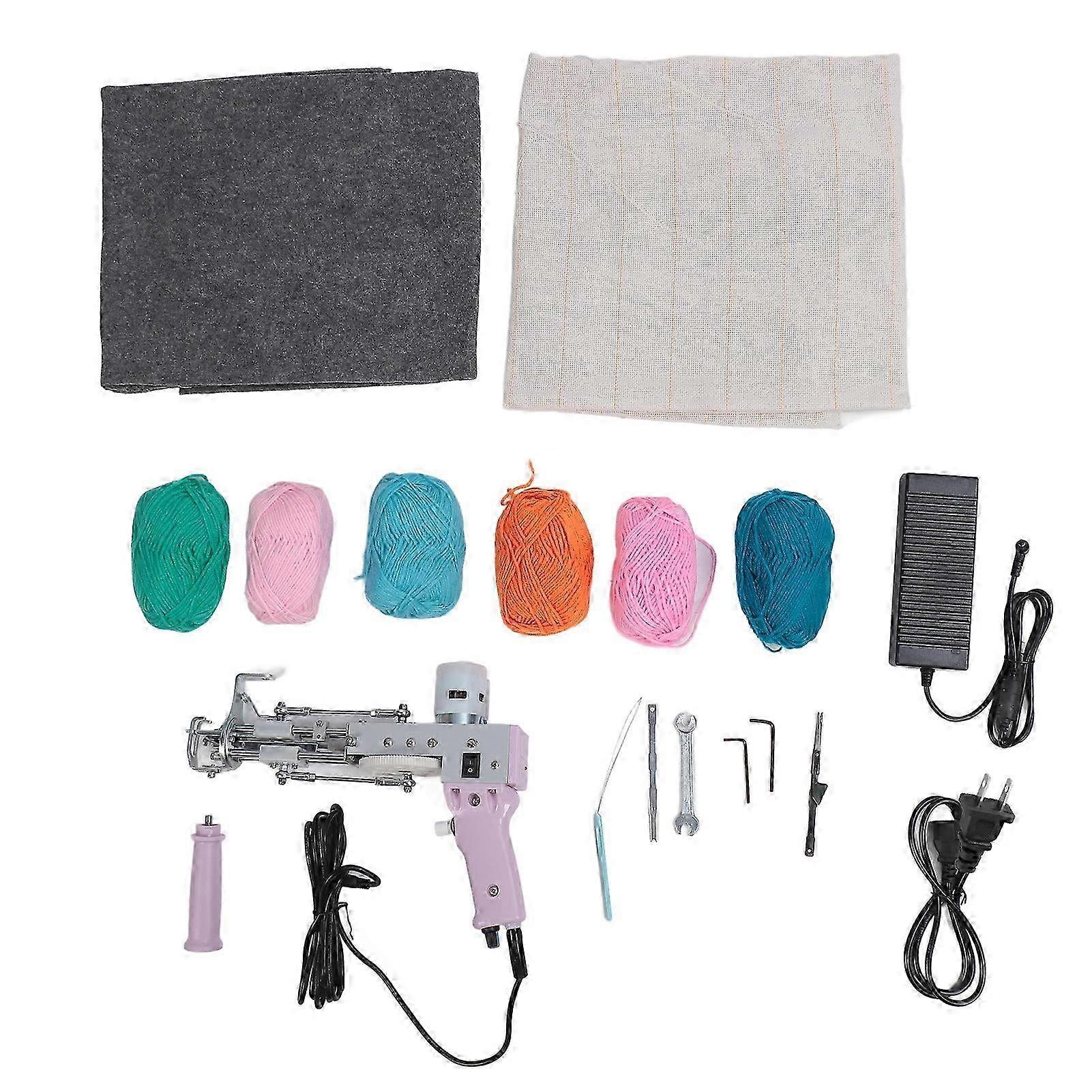 2 In 1 Carpet Tufting Tool Adjustable Handle Rug Tufting Tool 40 Stitches Per Second Carpet Weaving Machine For Diy Carft 100240v Us Plug