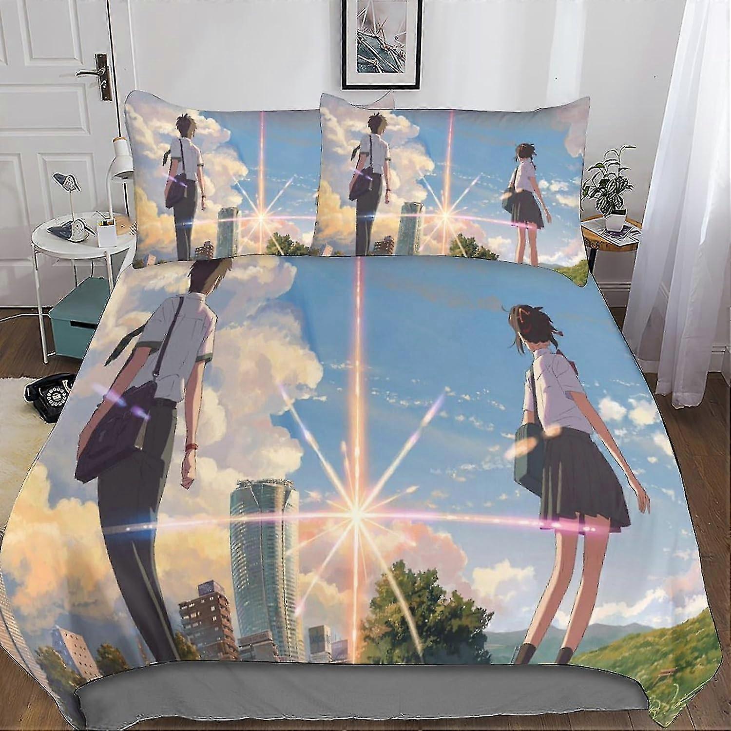 Your Name 3D Print Duvet Cover Bedding Sets for Adults and Kids with Zipper Soft Microfiber Bedspread Cover