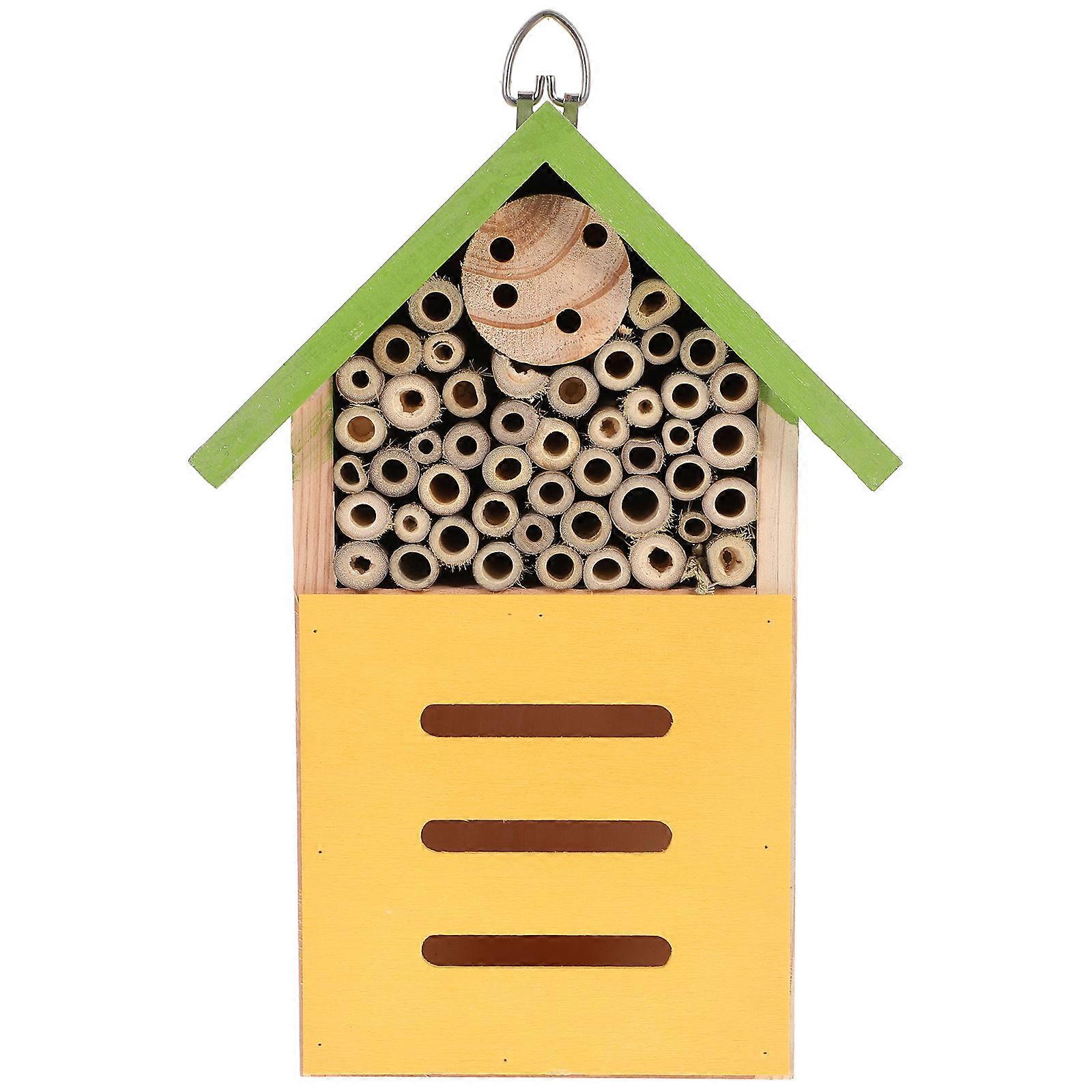 Wooden Bee Cabin Garden Insect House Nesting Habitat for Butterflies Ladybugs Decorative Outdoor Garden Insect Shelter
