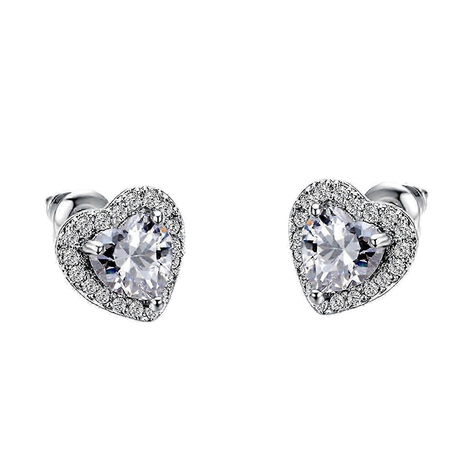 1 Pair Alloy Earrings Shiny Shape Ear Studs For  White