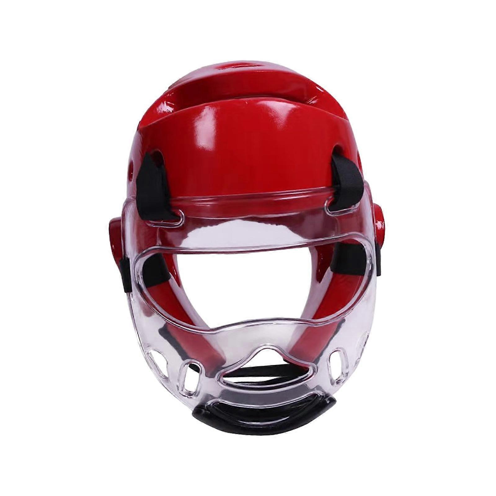 Box Headwear MMA Training Adjustable Padded Headgear for Muay Thai Kickboxing Karate Taekwondo Red Size S