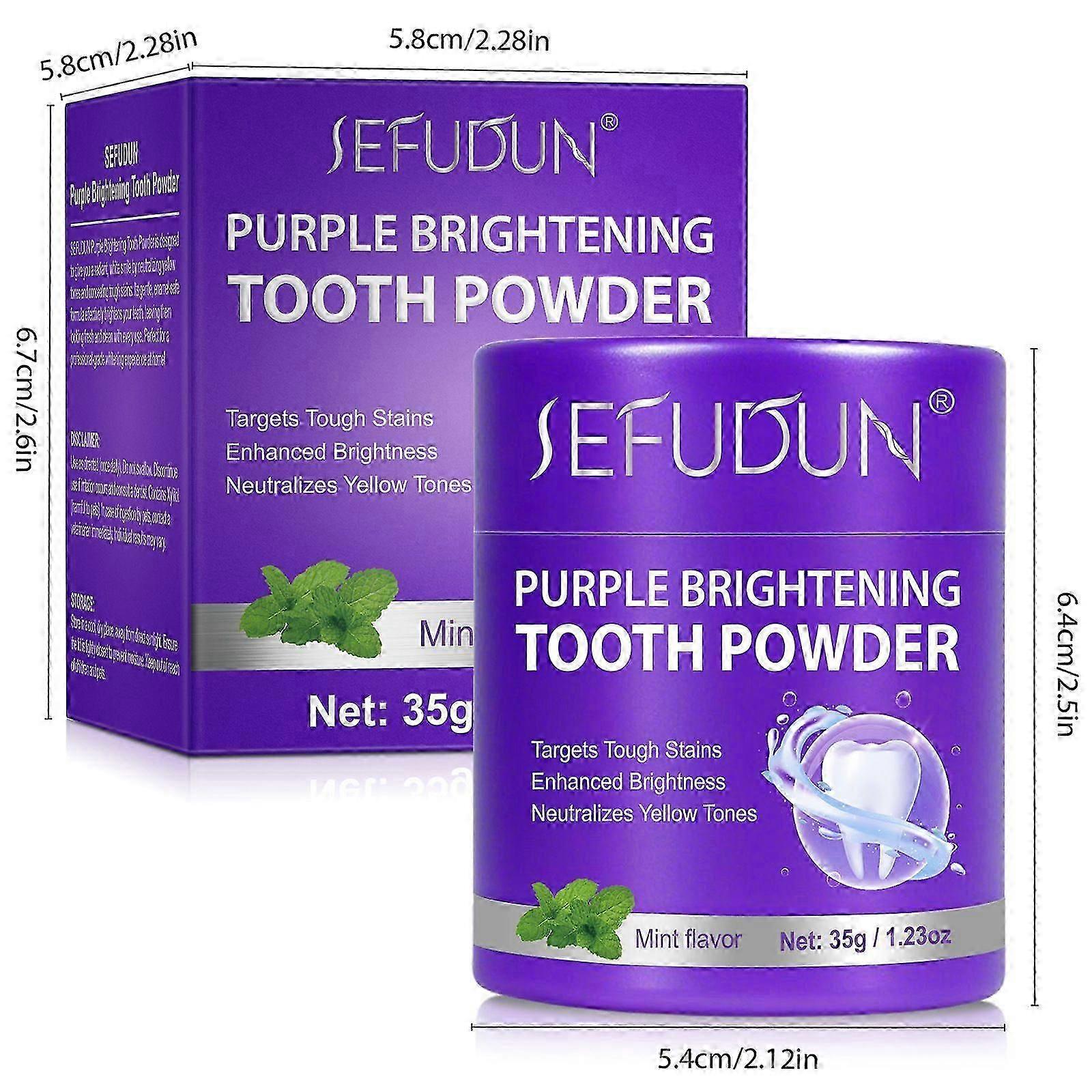 Mor Parlatıcı Toz, Mor Diş Beyazlatma Tozu, Kahve, Çay, Gıda, Şarap ve Tütün Lekeleri için Emaye Güvenli Diş Macunu Beyazlatma Tozu
