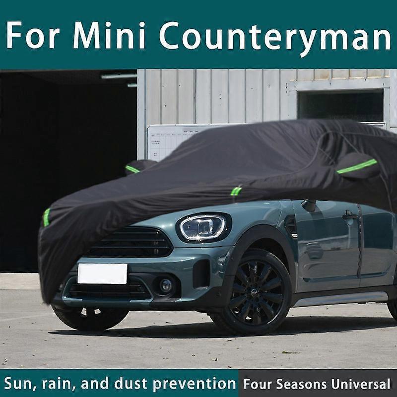 Για Mini countryman Πλήρης καλύμματα αυτοκινήτων Εξωτερική προστασία UV ήλιου Σκόνη βροχής Χιόνι προστατευτικό αντιχαλαζικό κάλυμμα αυτοκινήτου Μαύρο αυτόματο κάλυμμα
