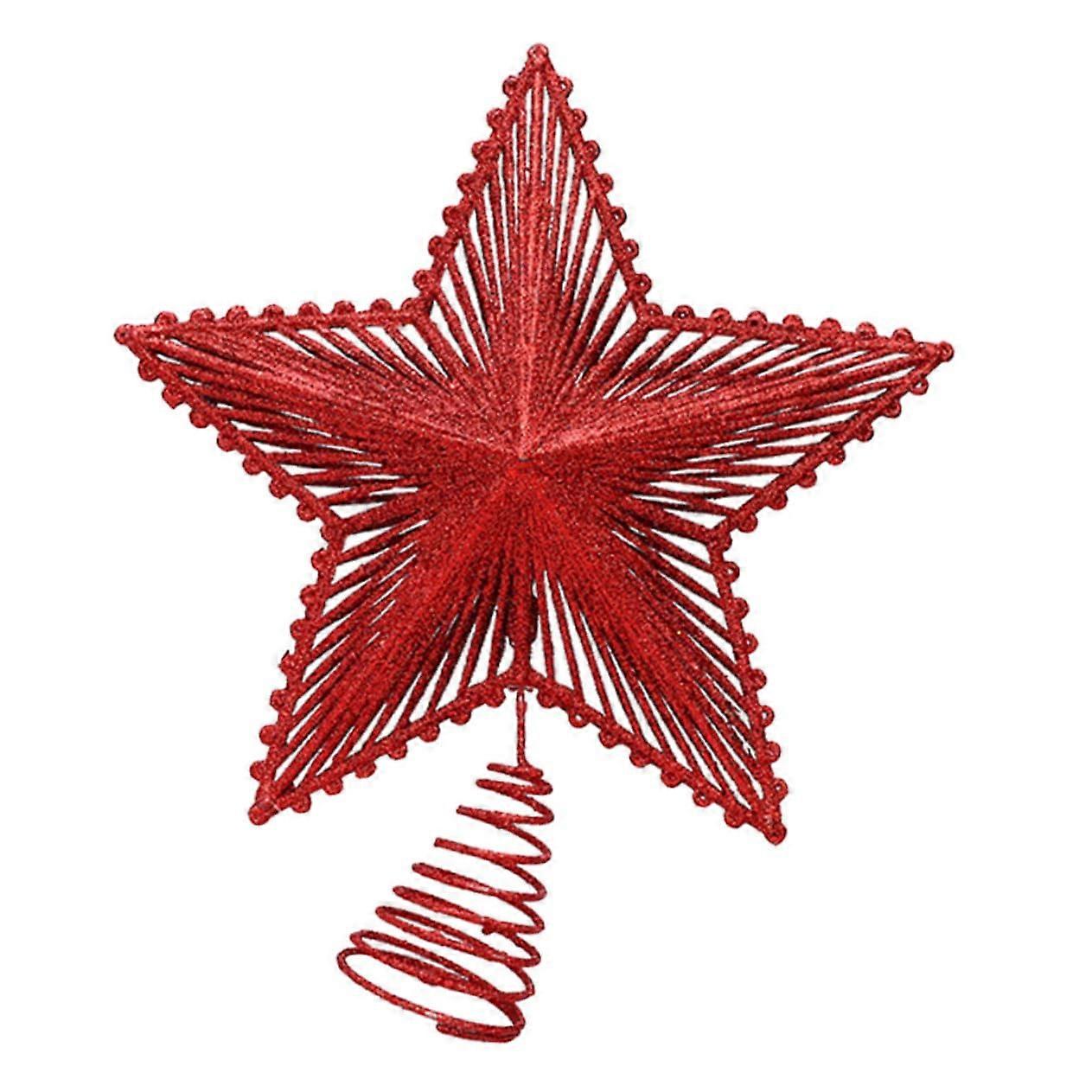 Christmas Tree Star Decoration Made of Glitter FivePointed Tree Topper