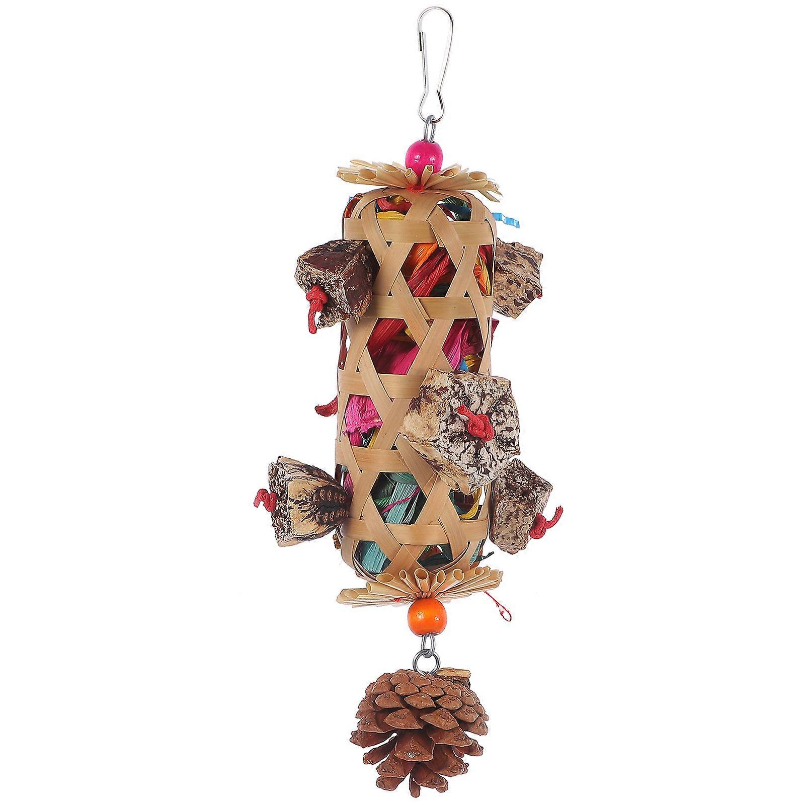 Hanging Bird Chew Toy for Parrots, Durable Foraging Accessory for Birdcages, Safe Shredding Fun for Budgies and Cockatiels