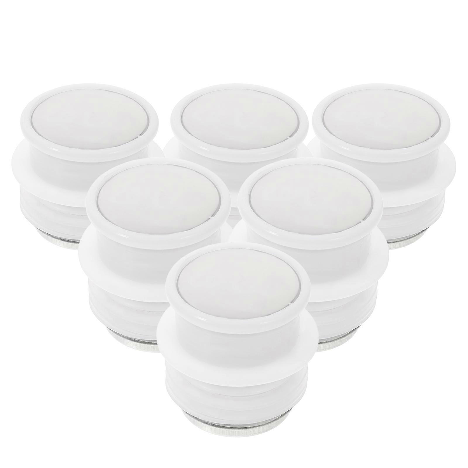 Stainless Steel Vacuum Flask Stopper 6pcs Leakproof Thermal Bottle Plug Reusable Tight Seal Lid Replacement for Hot Cold Beverages Kettles Drinking