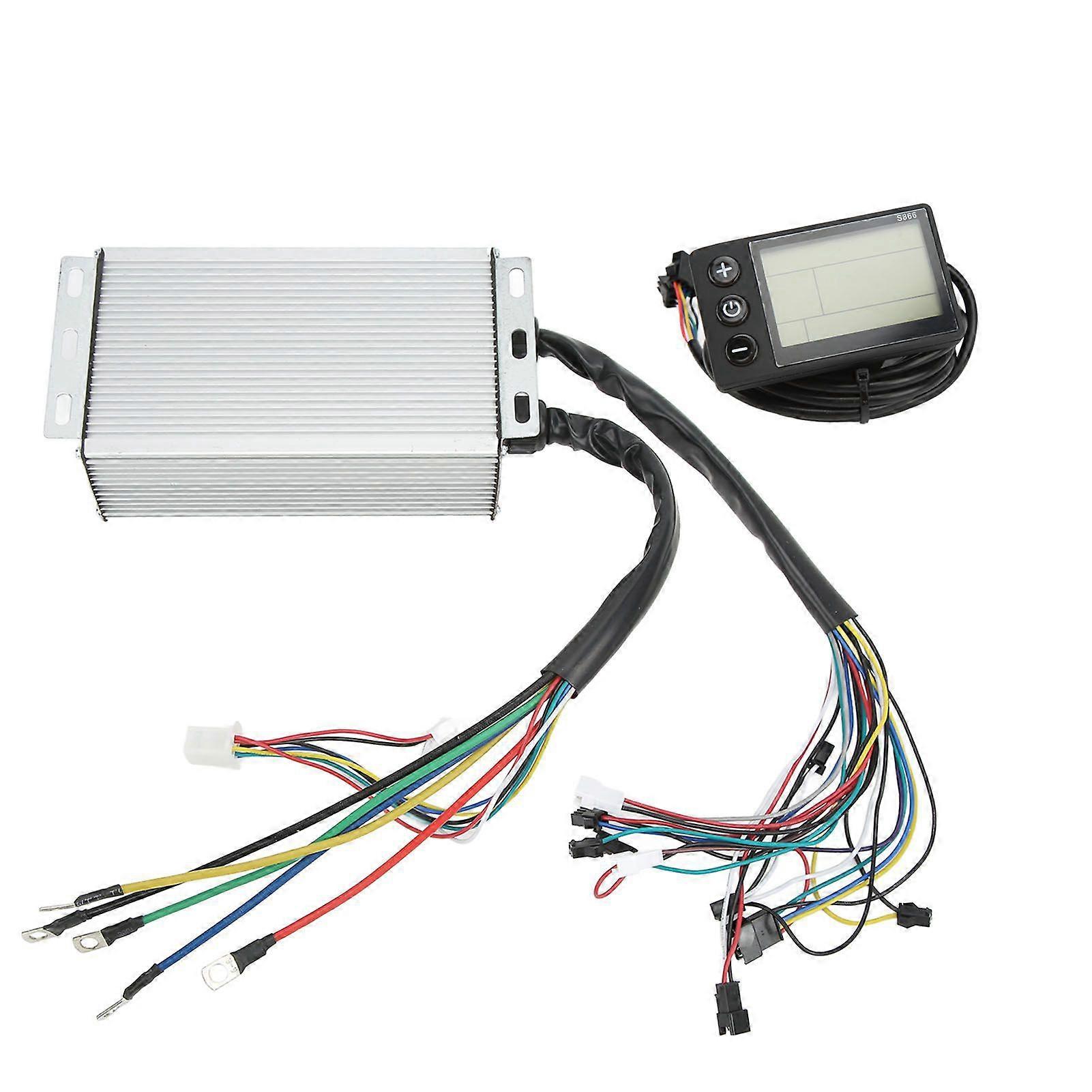 Motor Brushless Controller Kit 1500W with LCD Display Meter 4860V for Electric Bikes Scooters YMQX)