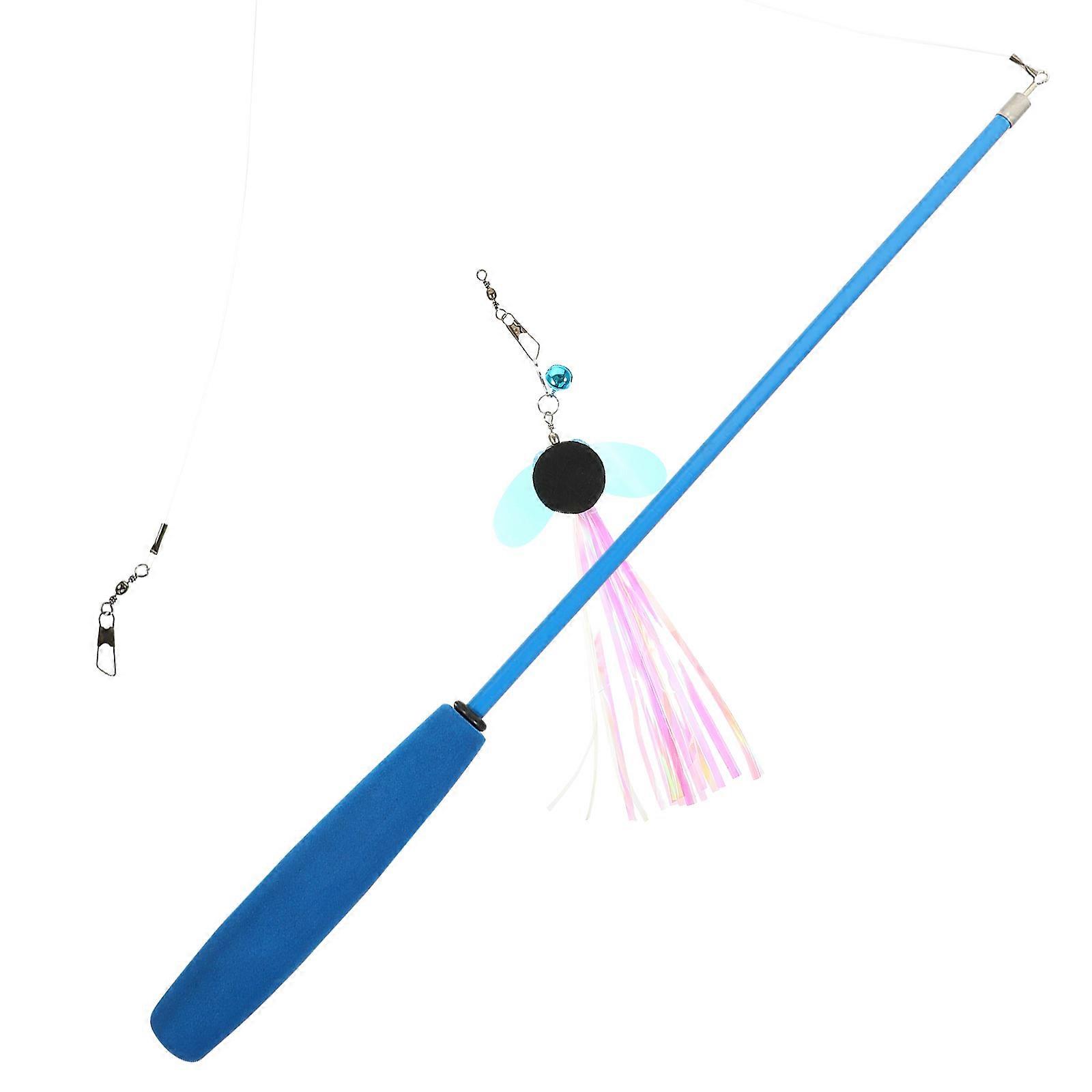 Cat Teaser Wand Toys Exercise for Cats Household Fun Sequin Material Adjustable Rod Length 1Set