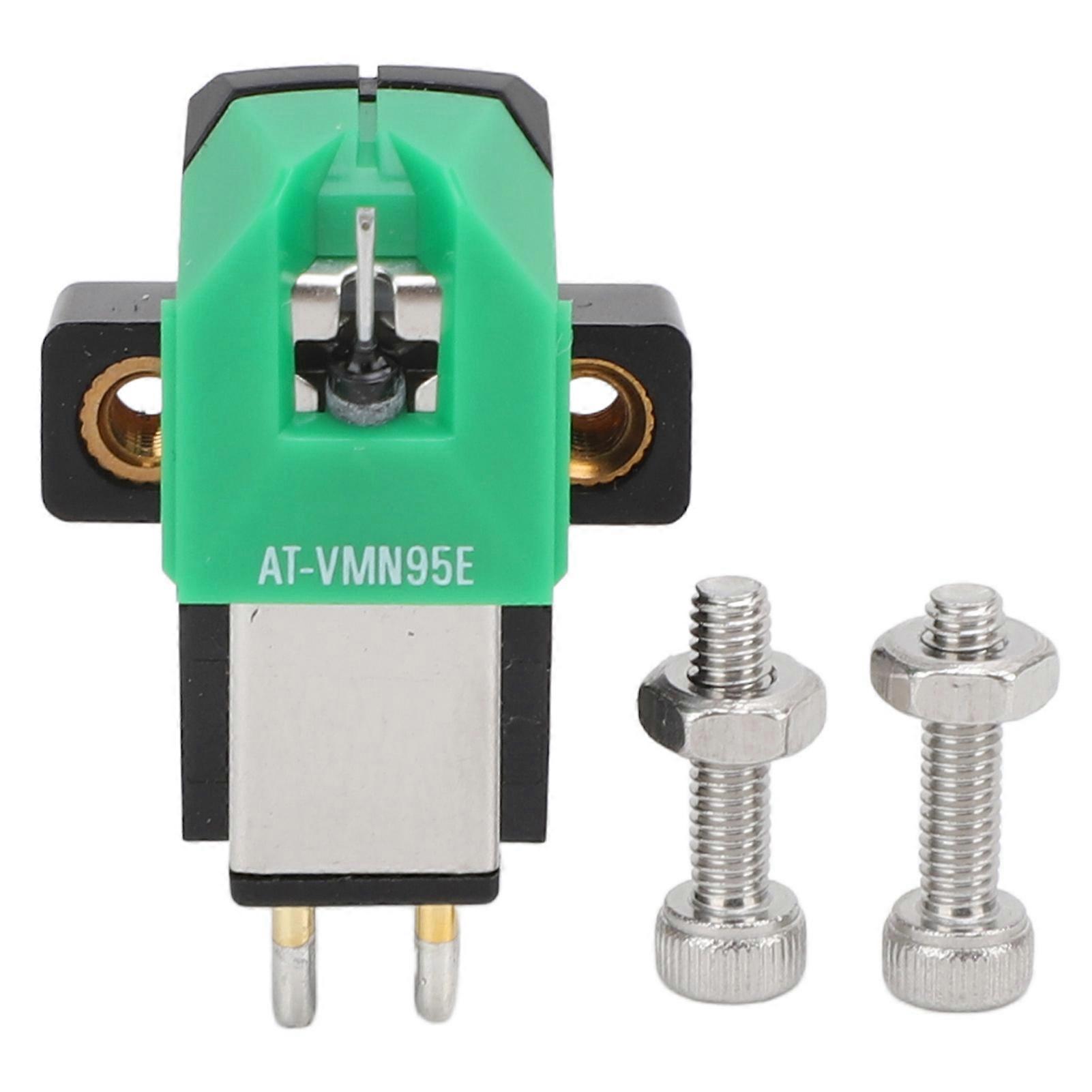 AT-VM95E Dual Moving Magnet Turntable Cartridge with Conical Rhinestone Stylus for Superior Sound