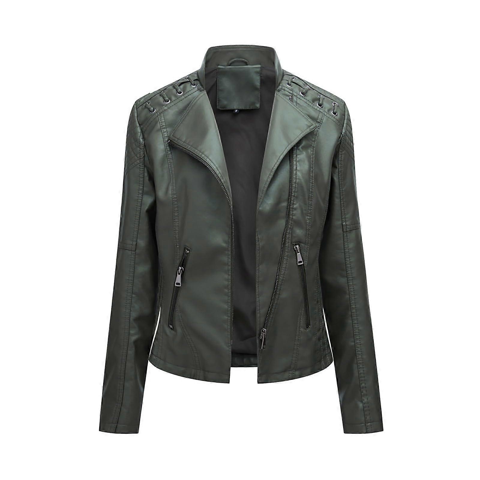 Women's Basic Jacket Short Transition Moto Biker Jacket Autumn Spring AG XL