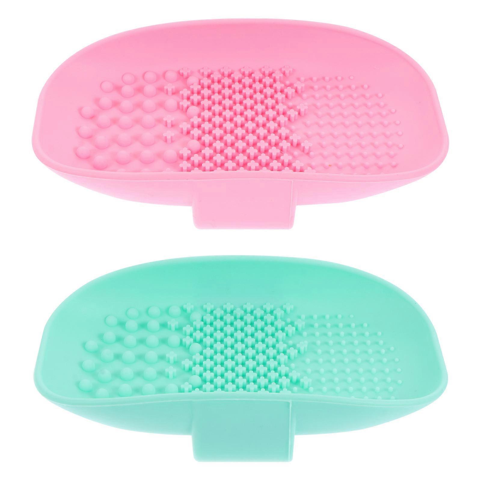 Cosmetics Brush Scrubber Simple Design For Makeup Brushes 15X8.9X3.7CM 2Pcs