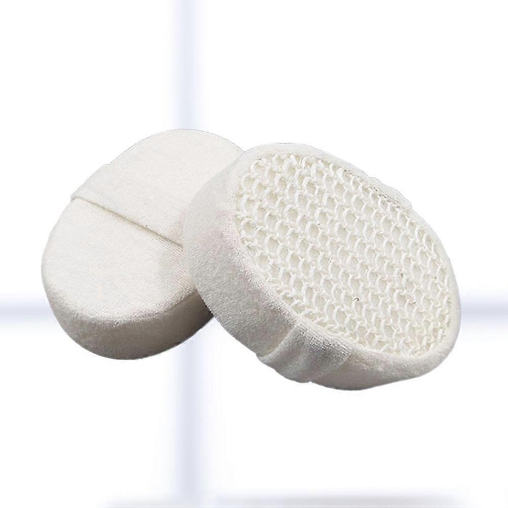 Exfoliating Loofah Sponge Pads 2Pcs White for Bathing with Deep Feature