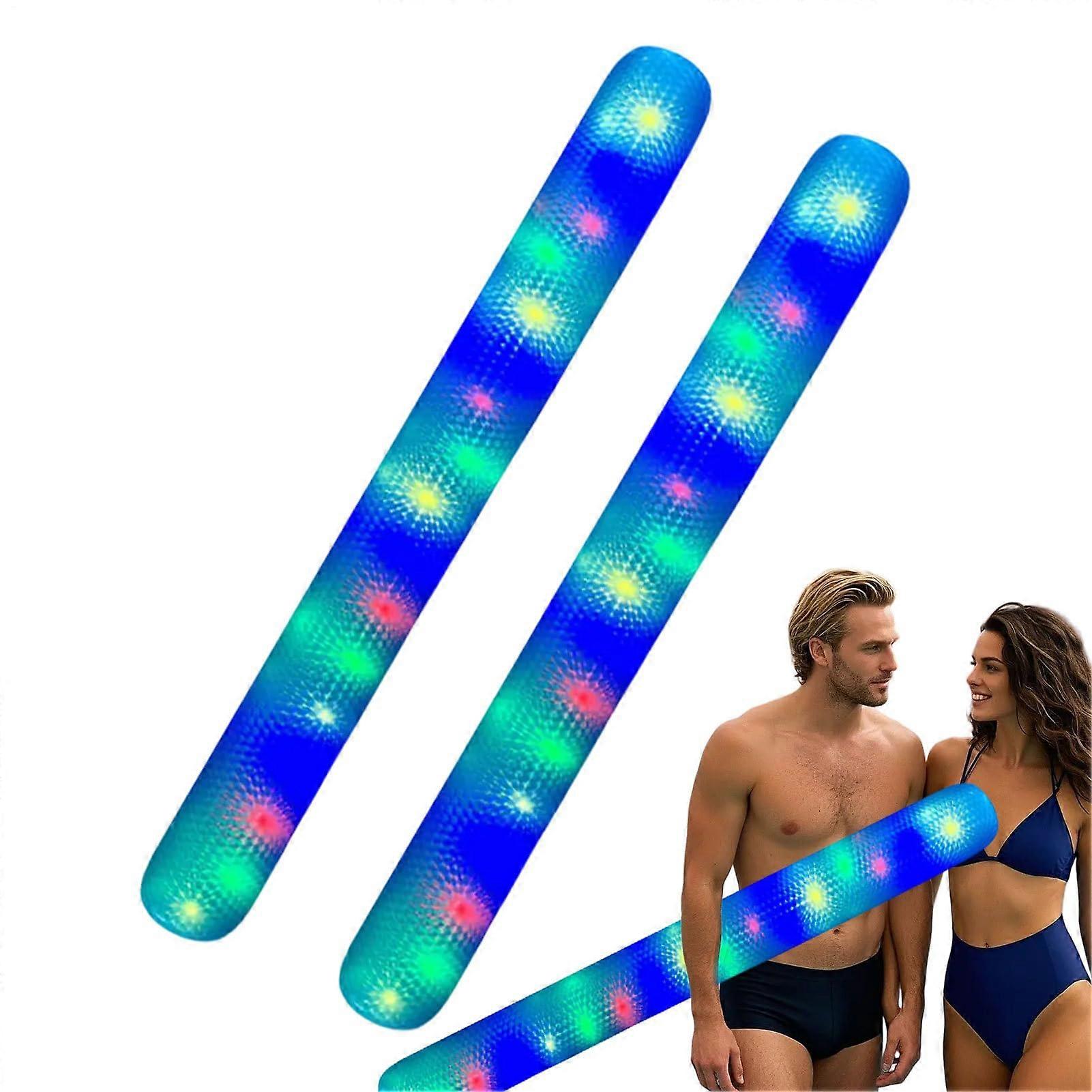 Inflatable Pool Noodles for Adults, 2 x Swimming Sticks, Giant Water Floating Toy Blue