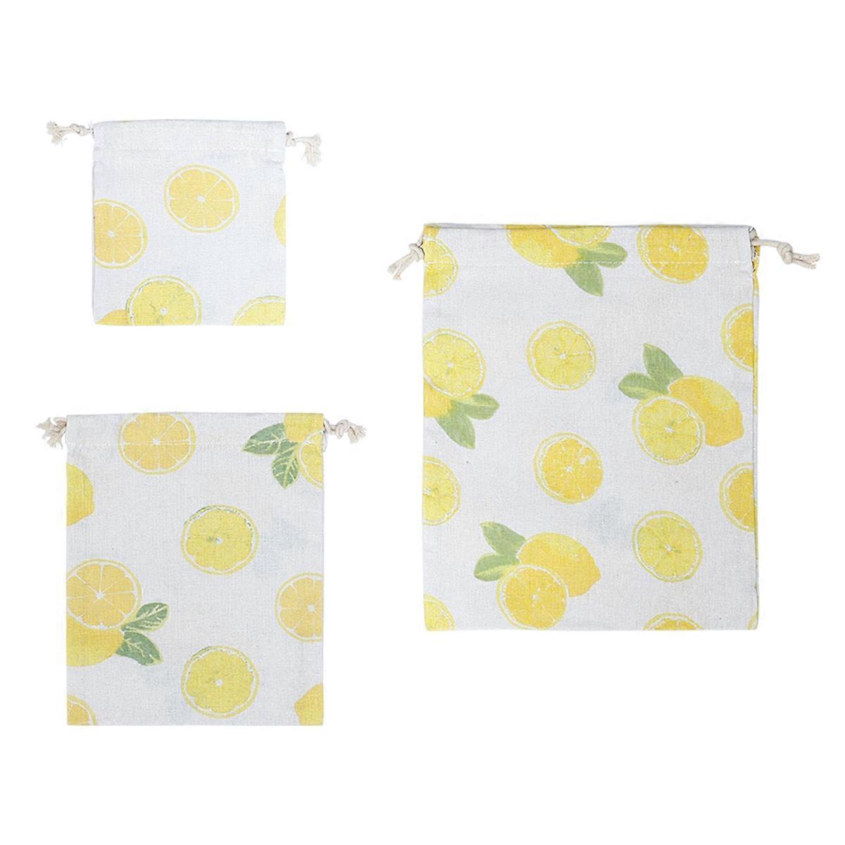 Lemon Pattern Drawstring Storage Pouch Large Capacity Wedding Candy Bag for Daily Use, Sports, Travel & Business Trips