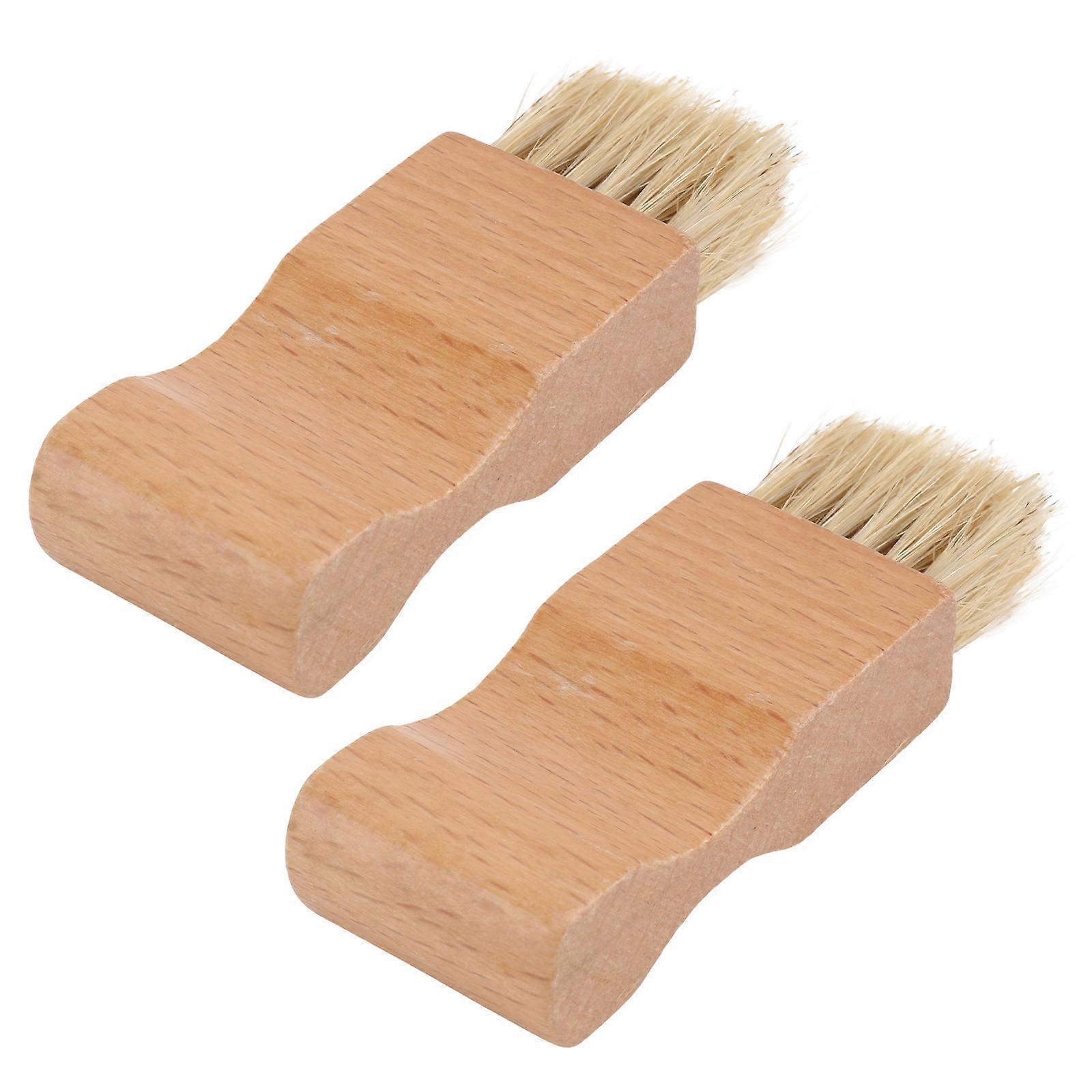Durable Shoe Cleaning Brush Set with 2pcs for Efficient Polishing and Dust Removal on Shoes Khaki