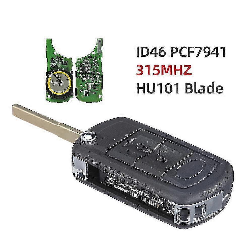 3 Button Folding Car Remote Key Control 315/433mhz For Land Rover Range Rover Sport Discovery 3 Hu101 Id46 Pcf7941 Chip