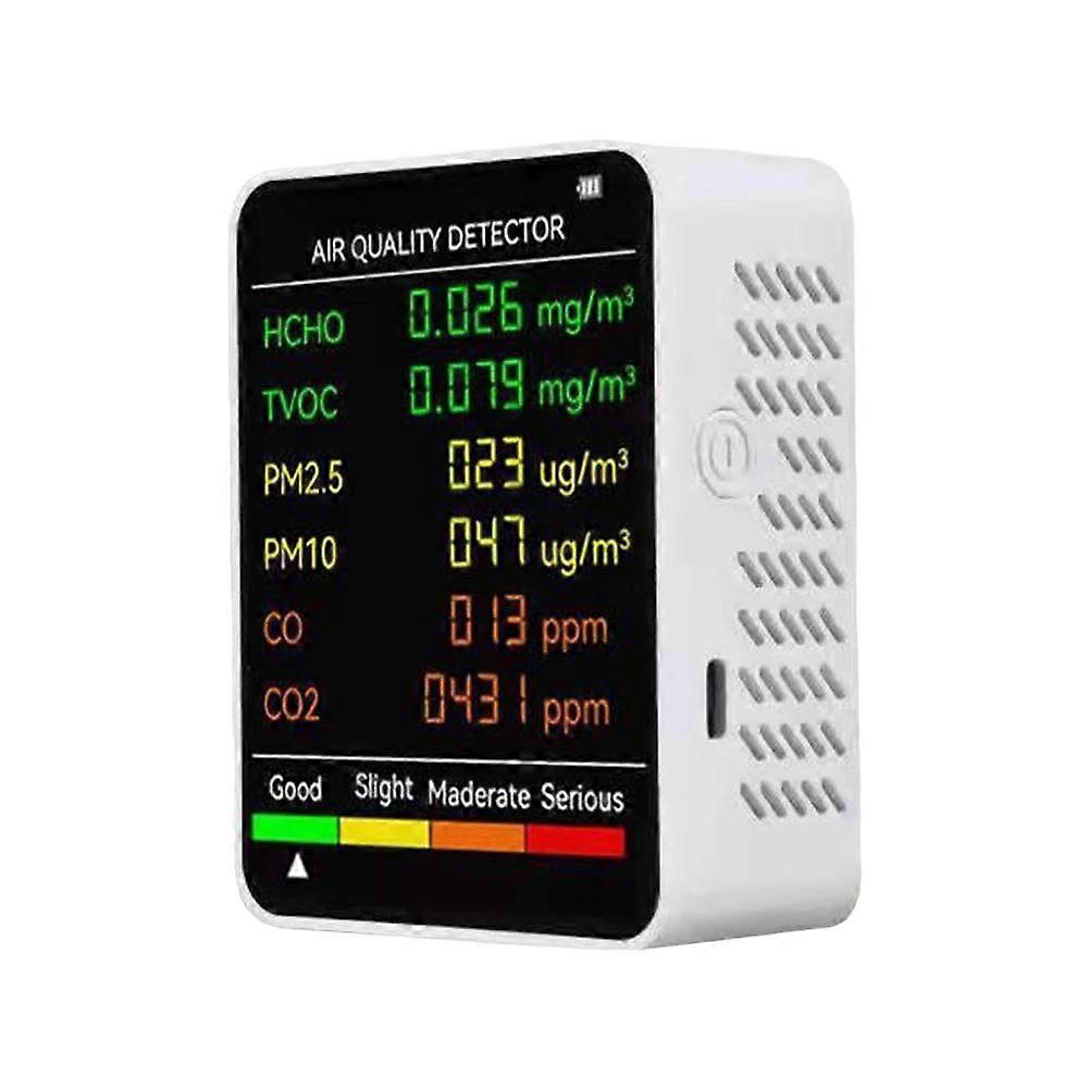 Indoor Quality Monitor Portable Real-Time PM2.5 and PM AQI, 7-Beep Alarms, Model Black One