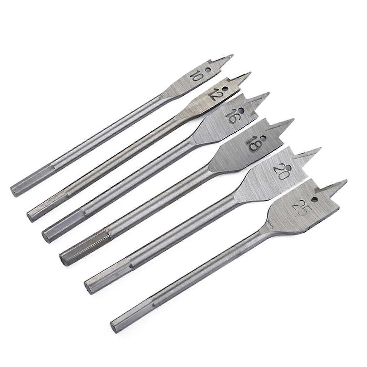 Drill Stand Spade Drill Bit Set 6 Pieces Titanium Coated Wood Paddle Bits Compatible with Standard Drill Sizes