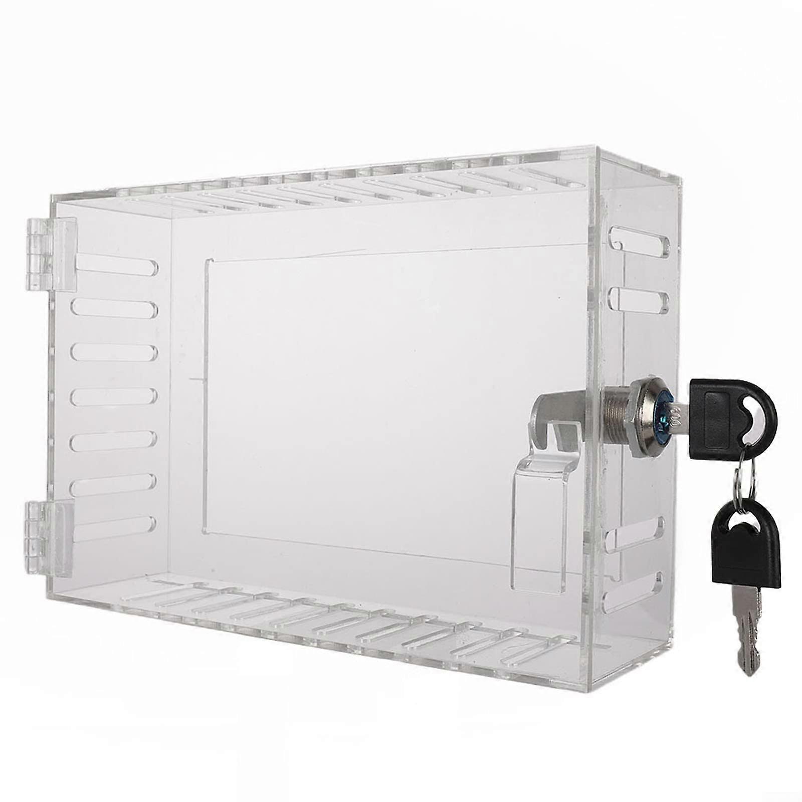 Thermostat Lock Box, Transparent with Key, Tamper-Resistant, Fits Most Thermostats