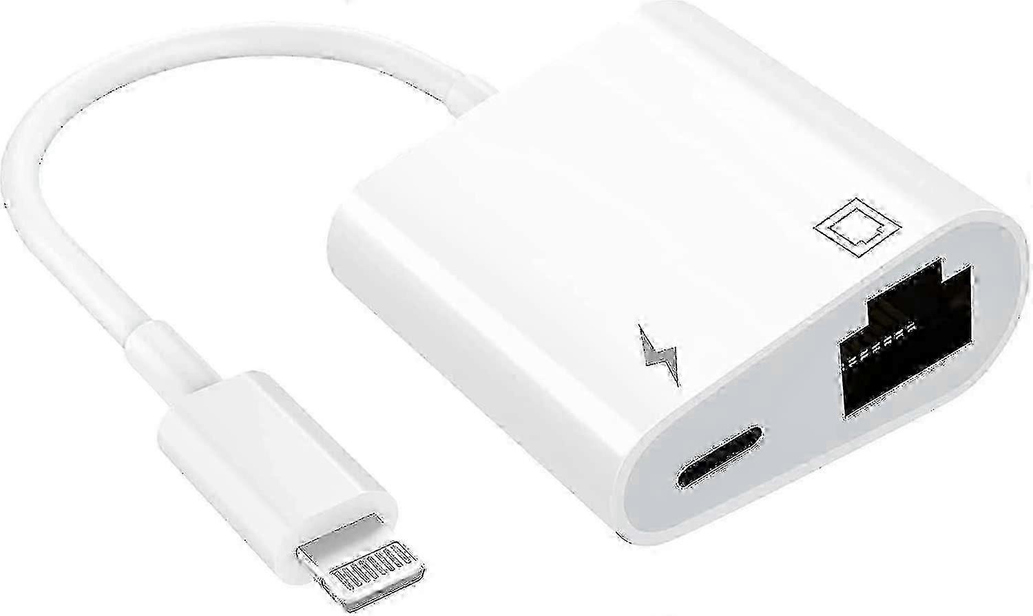 Adaptateur réseau Lightning vers Ethernet, adaptateur réseau Ethernet LAN 2 en 1 compatible avec port de charge