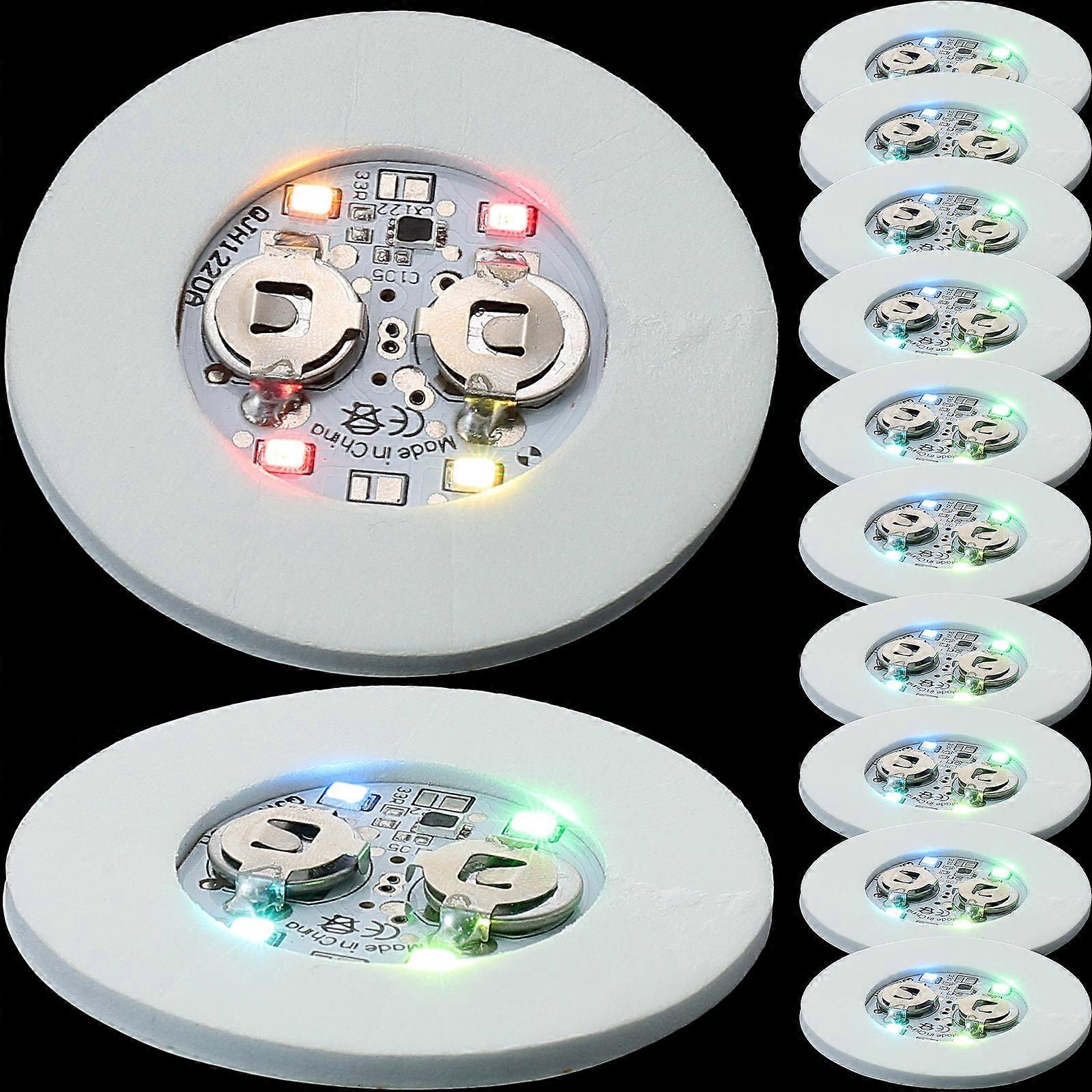 12pcs LED Cup Holder Luminous Bottle Mat Interior Atmosphere Lights Decor