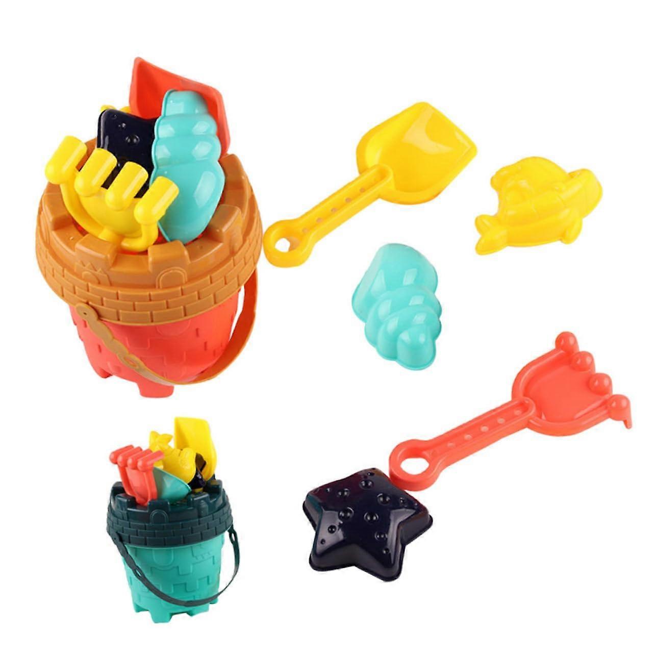 2 sets of beach toys for sharing sand toys for the beach with bucket and molds for creative fun in the sand for boys and summer enjoyment.