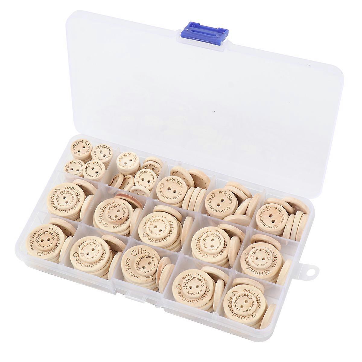 Wood Buttons For Crafting Sewing Tools Handmade With 2 Holes 150Pcs