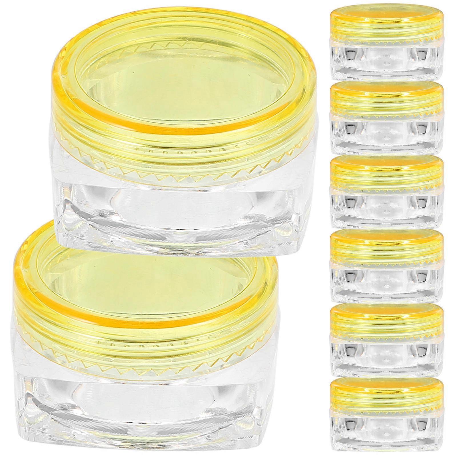 Yellow Plastic Cream Jar with Lid for Travel and Storage, LeakProof Small Refillable Container
