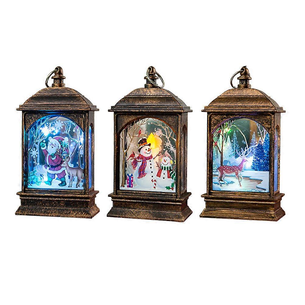 Table Lanterns For Centerpieces Christmas Lantern LED Night Light Portable Party Props White Snowman 3Pcs