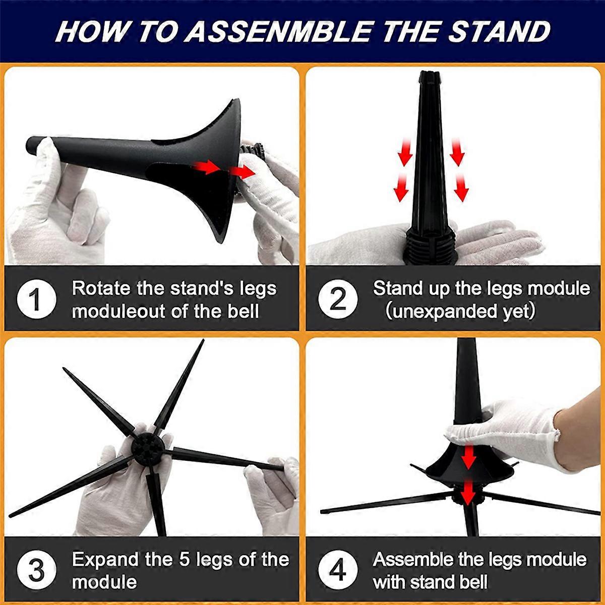 6X Trumpet Stand Portable Trumpet Holder Foldable Metal with 5 Legs for Trumpets