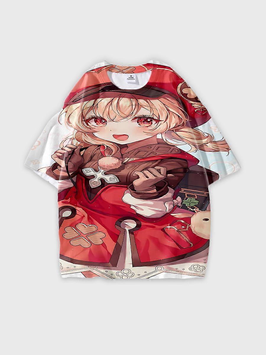 T-shirt round neck Role Pattern loose short sleeve K405