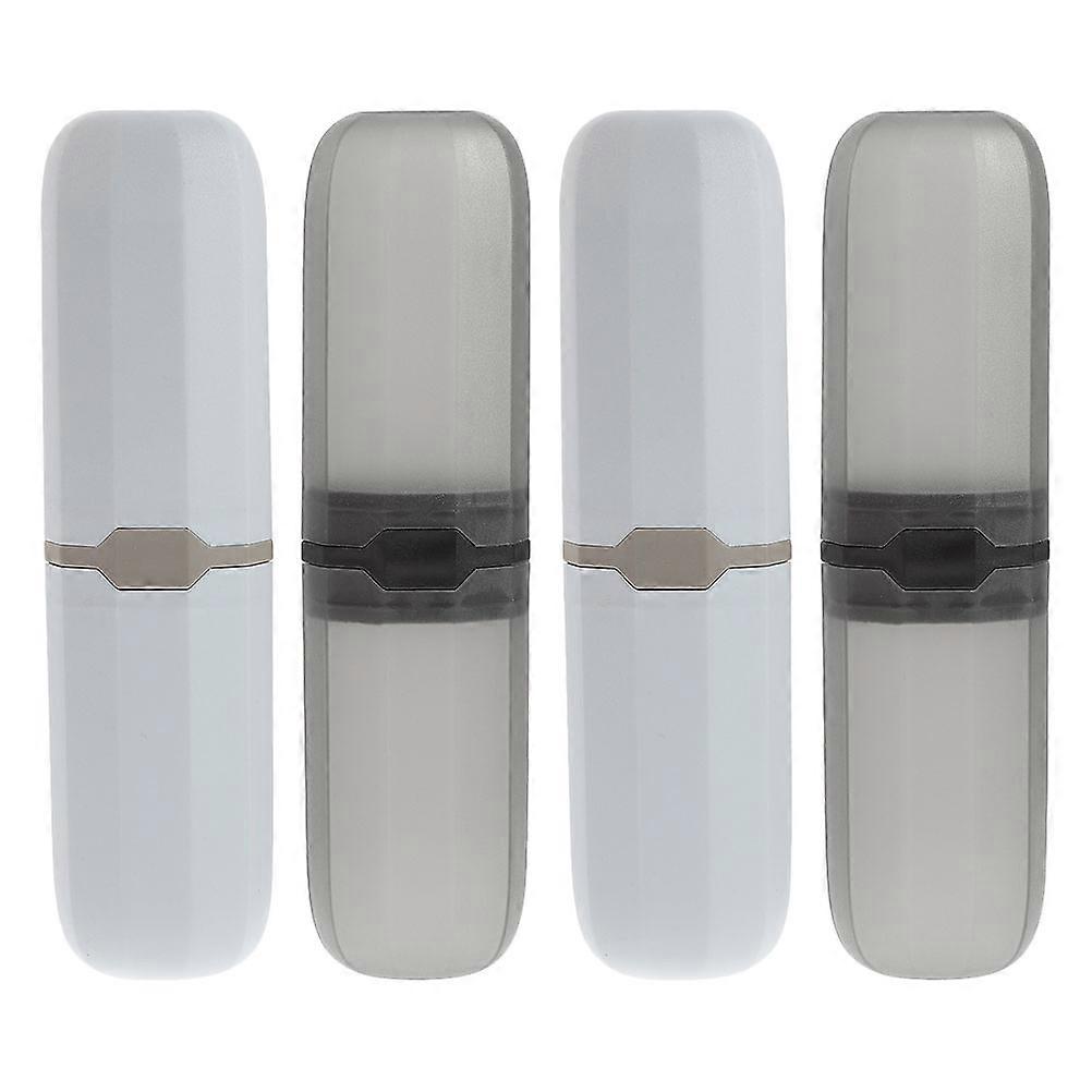 فرشاة أسنان ومعجون أسنان خفيف الوزن للسفر مع غطاء للتخييم ورحلات العمل والمدرسة - مجموعة منظم حمام متين من 4