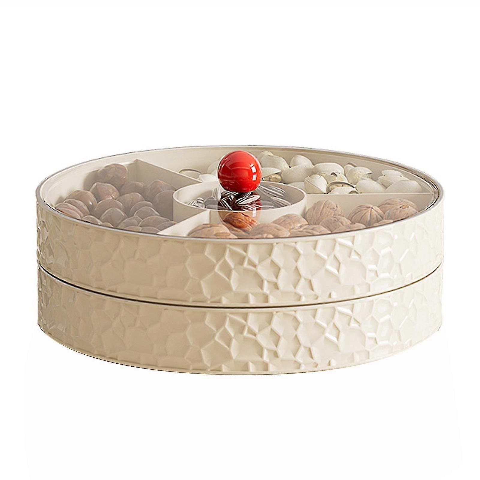 Fashion Fruit Plate with Multi-Grid Multi-Purpose Pea-Nuts Container for Family Gatherings